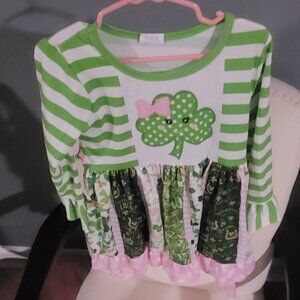 4T sized St patrick day dress with four leaf clovers
